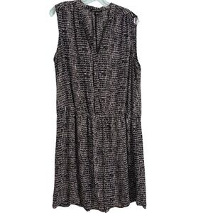 Hilary Radley Navy and White Sleeveless Midi Dress